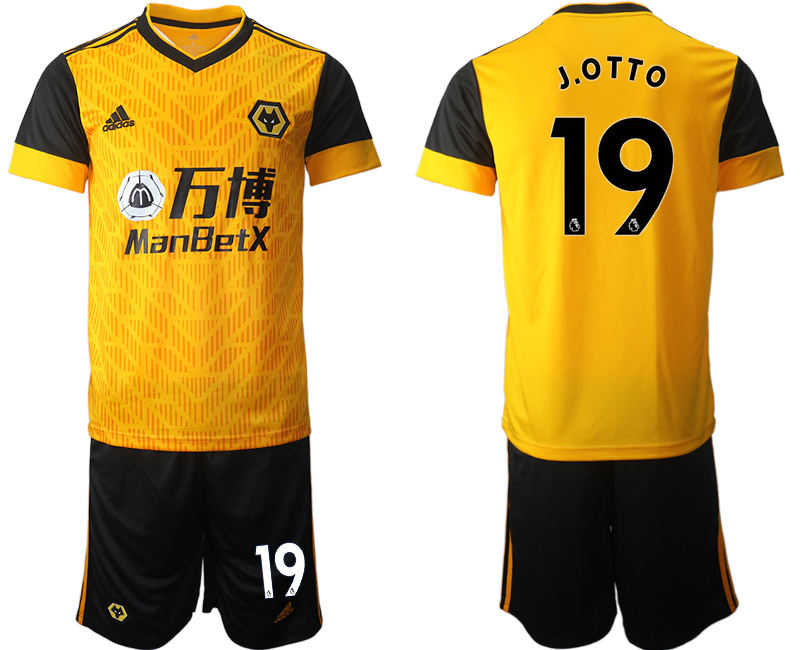 Men 2020-2021 club Wolverhampton Rangers home #19 yellow Soccer Jerseys->other club jersey->Soccer Club Jersey